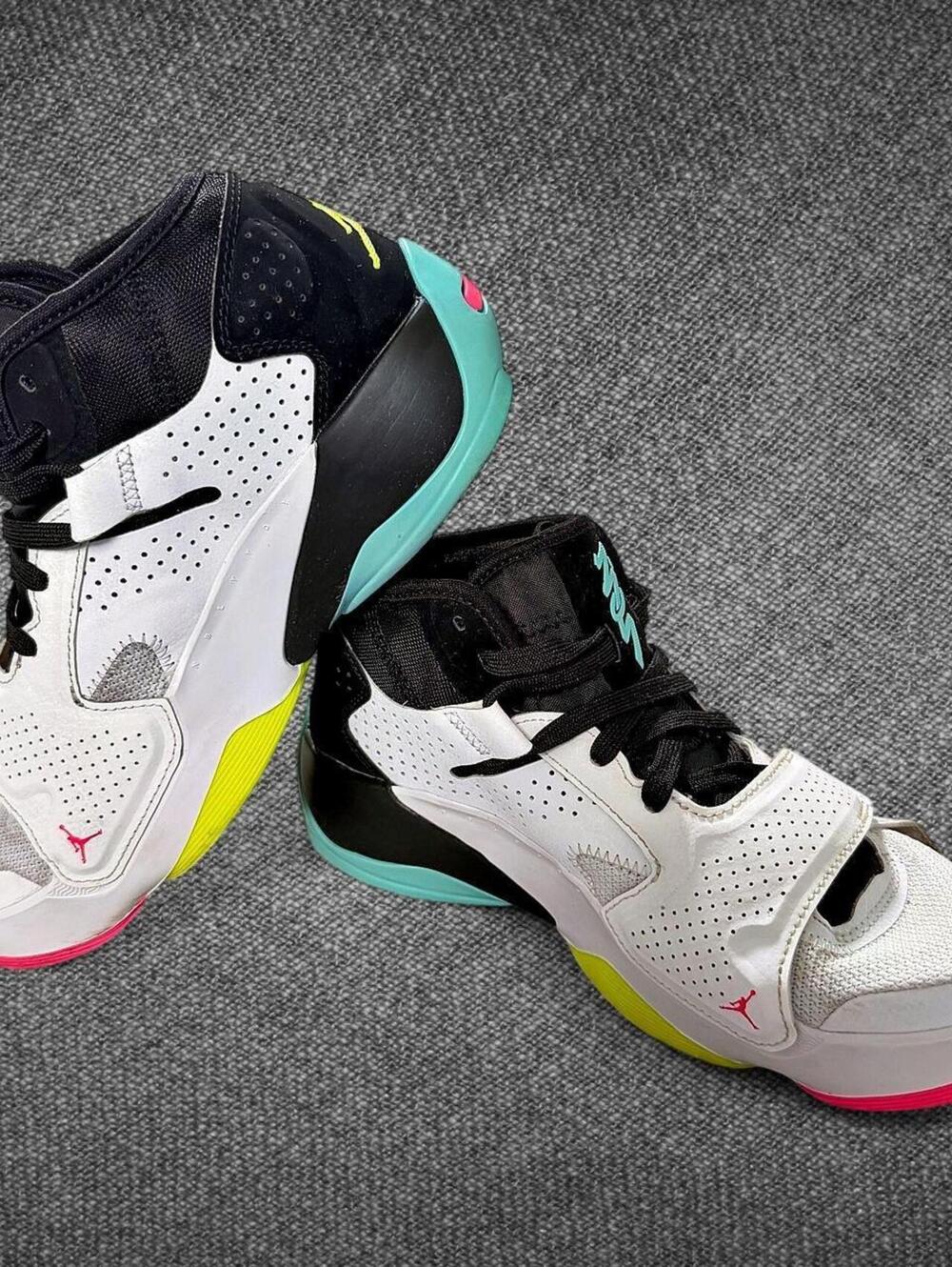 Jordan Zion 2 GS White Black Multi Color Sneakers 5Y